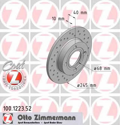 Otto Zimmermann 100.1223.52 Brake disc 100122352