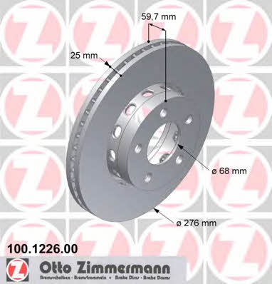 Otto Zimmermann 100.1226.00 Brake disc 100122600