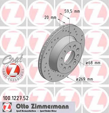 Otto Zimmermann 100.1227.52 Brake disc 100122752