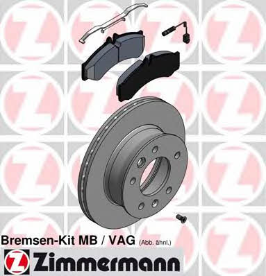 Otto Zimmermann 640.4305.00 Brake discs with pads rear non-ventilated, set 640430500