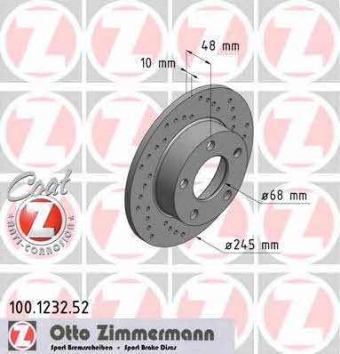 Otto Zimmermann 100.1232.52 Brake disc 100123252