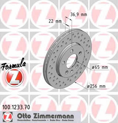 Otto Zimmermann 100.1233.70 Front brake disc ventilated 100123370