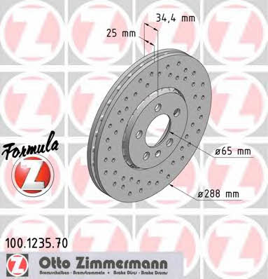 Otto Zimmermann 100.1235.70 Front brake disc ventilated 100123570