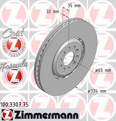 Otto Zimmermann 100.3307.75 Brake disc 100330775