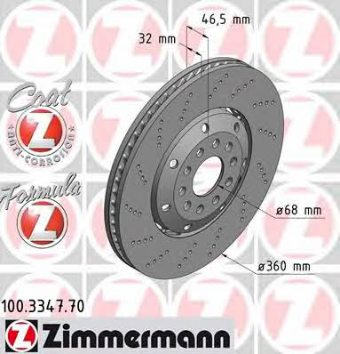 Otto Zimmermann 100.3347.70 Front brake disc ventilated 100334770