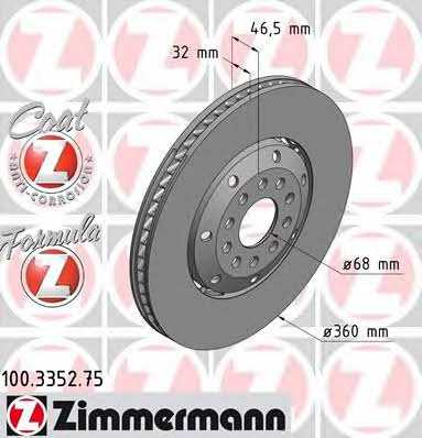 Otto Zimmermann 100.3352.75 Brake disc 100335275