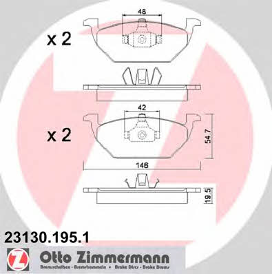 Otto Zimmermann 23130.195.1 Front disc brake pads, set 231301951