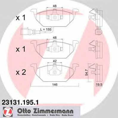 Otto Zimmermann 23131.195.1 Brake Pad Set, disc brake 231311951
