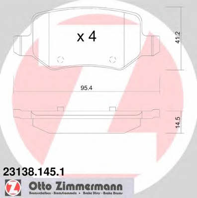 Otto Zimmermann 23138.145.1 Rear disc brake pads, set 231381451