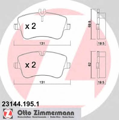 Otto Zimmermann 23144.195.1 Brake Pad Set, disc brake 231441951