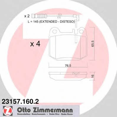 Otto Zimmermann 23157.160.2 Brake Pad Set, disc brake 231571602