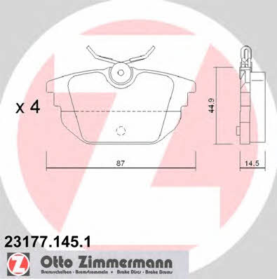 Otto Zimmermann 23177.145.1 Brake Pad Set, disc brake 231771451