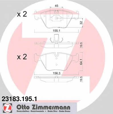 Otto Zimmermann 23183.195.1 Brake Pad Set, disc brake 231831951