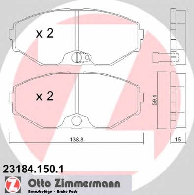 Otto Zimmermann 23184.150.1 Brake Pad Set, disc brake 231841501