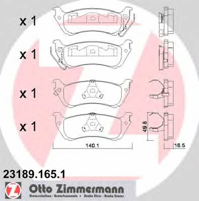 Otto Zimmermann 23189.165.1 Brake Pad Set, disc brake 231891651