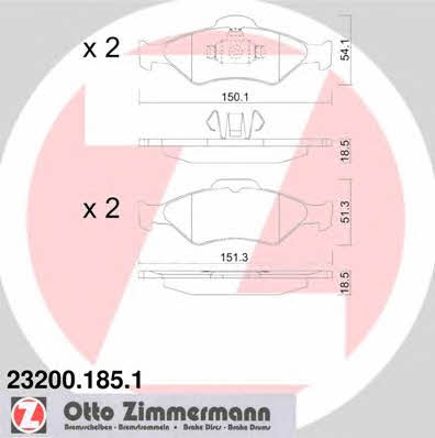 Otto Zimmermann 23200.185.1 Brake Pad Set, disc brake 232001851