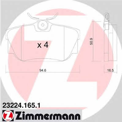 Otto Zimmermann 23224.165.1 Brake Pad Set, disc brake 232241651