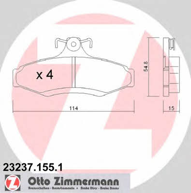 Otto Zimmermann 23237.155.1 Brake Pad Set, disc brake 232371551