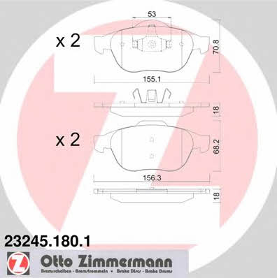 Otto Zimmermann 23245.180.1 Brake Pad Set, disc brake 232451801