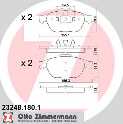 Otto Zimmermann 23248.180.1 Brake Pad Set, disc brake 232481801
