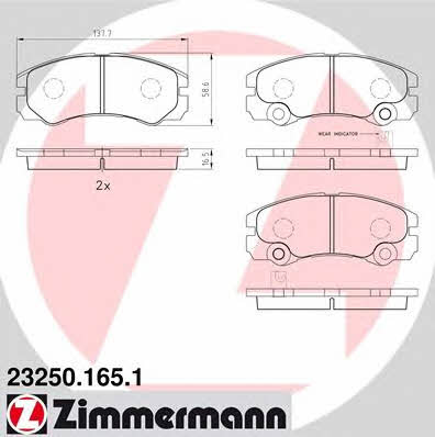 Otto Zimmermann 23250.165.1 Brake Pad Set, disc brake 232501651
