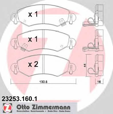 Otto Zimmermann 23253.160.1 Brake Pad Set, disc brake 232531601