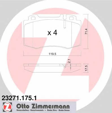 Otto Zimmermann 23271.175.1 Brake Pad Set, disc brake 232711751