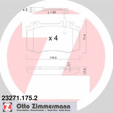 Otto Zimmermann 23271.175.2 Brake Pad Set, disc brake 232711752