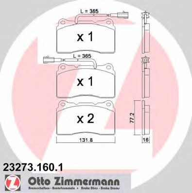 Otto Zimmermann 23273.160.1 Brake Pad Set, disc brake 232731601