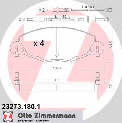 Otto Zimmermann 23273.180.1 Brake Pad Set, disc brake 232731801