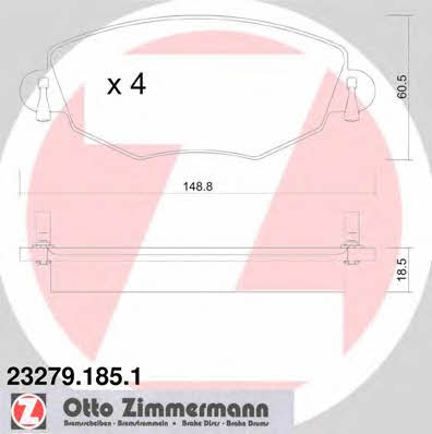 Otto Zimmermann 23279.185.1 Brake Pad Set, disc brake 232791851