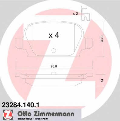 Otto Zimmermann 23284.140.1 Brake Pad Set, disc brake 232841401