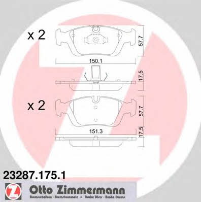 Otto Zimmermann 23287.175.1 Brake Pad Set, disc brake 232871751