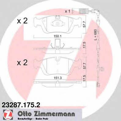 Otto Zimmermann 23287.175.2 Brake Pad Set, disc brake 232871752