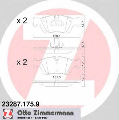 Otto Zimmermann 23287.175.9 Brake Pad Set, disc brake 232871759