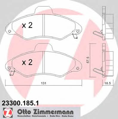 Otto Zimmermann 23300.185.1 Brake Pad Set, disc brake 233001851