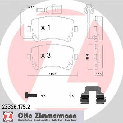 Otto Zimmermann 23326.175.2 Brake Pad Set, disc brake 233261752