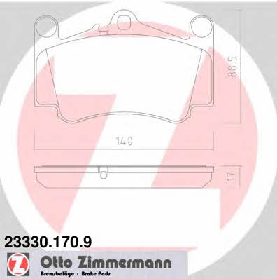 Otto Zimmermann 23330.170.9 Brake Pad Set, disc brake 233301709