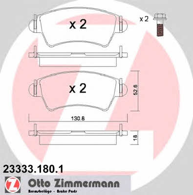 Otto Zimmermann 23333.180.1 Brake Pad Set, disc brake 233331801
