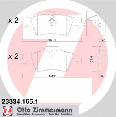 Otto Zimmermann 23334.165.1 Brake Pad Set, disc brake 233341651