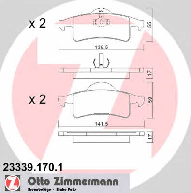 Otto Zimmermann 23339.170.1 Brake Pad Set, disc brake 233391701