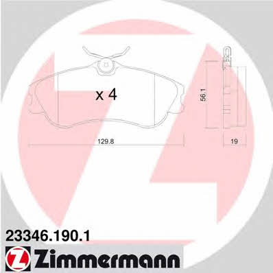 Otto Zimmermann 23346.190.1 Brake Pad Set, disc brake 233461901