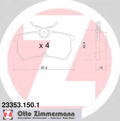 Otto Zimmermann 23353.150.1 Brake Pad Set, disc brake 233531501