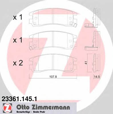 Otto Zimmermann 23361.145.1 Brake Pad Set, disc brake 233611451