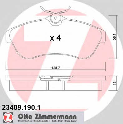 Otto Zimmermann 23409.190.1 Brake Pad Set, disc brake 234091901