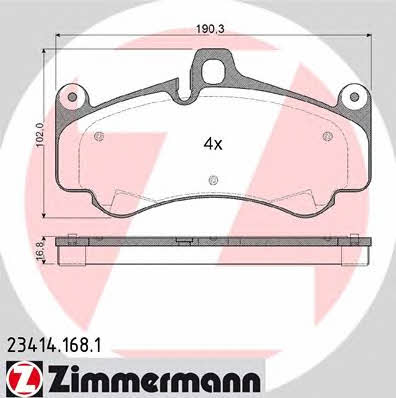 Otto Zimmermann 23414.168.1 Brake Pad Set, disc brake 234141681