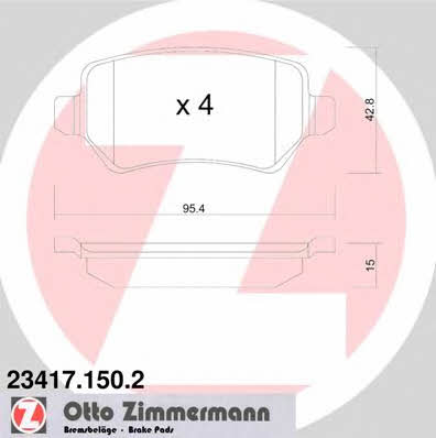 Otto Zimmermann 23417.150.2 Brake Pad Set, disc brake 234171502