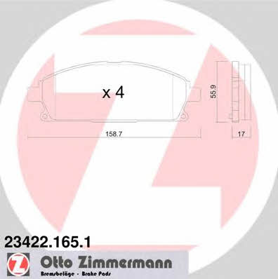 Otto Zimmermann 23422.165.1 Brake Pad Set, disc brake 234221651
