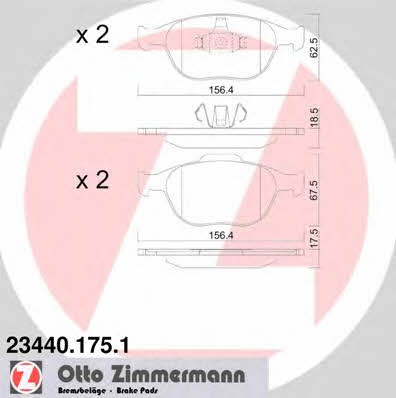 Otto Zimmermann 23440.175.1 Brake Pad Set, disc brake 234401751