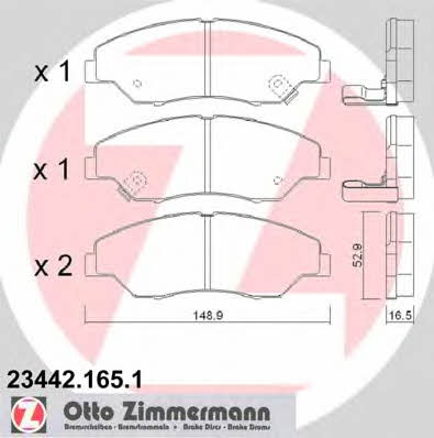 Otto Zimmermann 23442.165.1 Brake Pad Set, disc brake 234421651